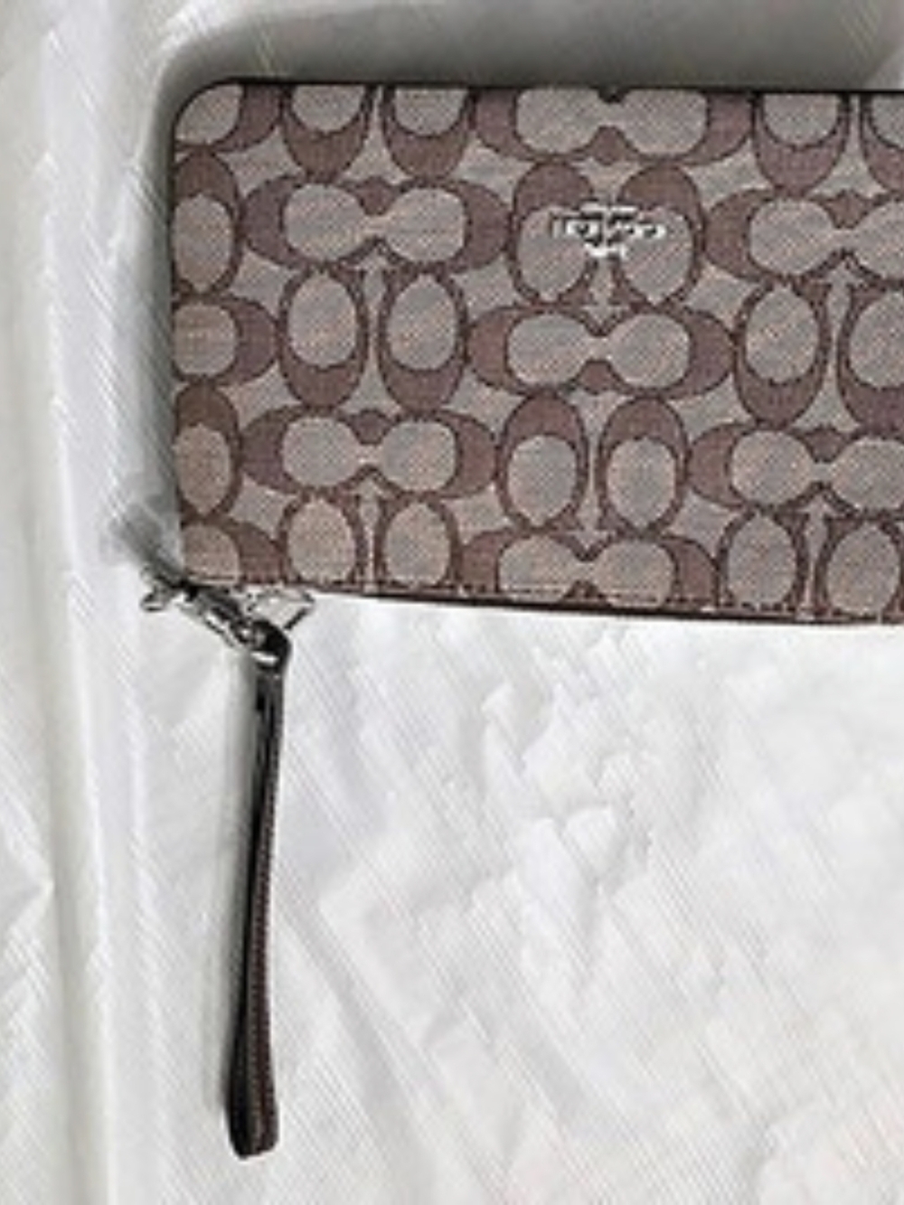 Coach Zip Around Wristlet Wallet in Brown